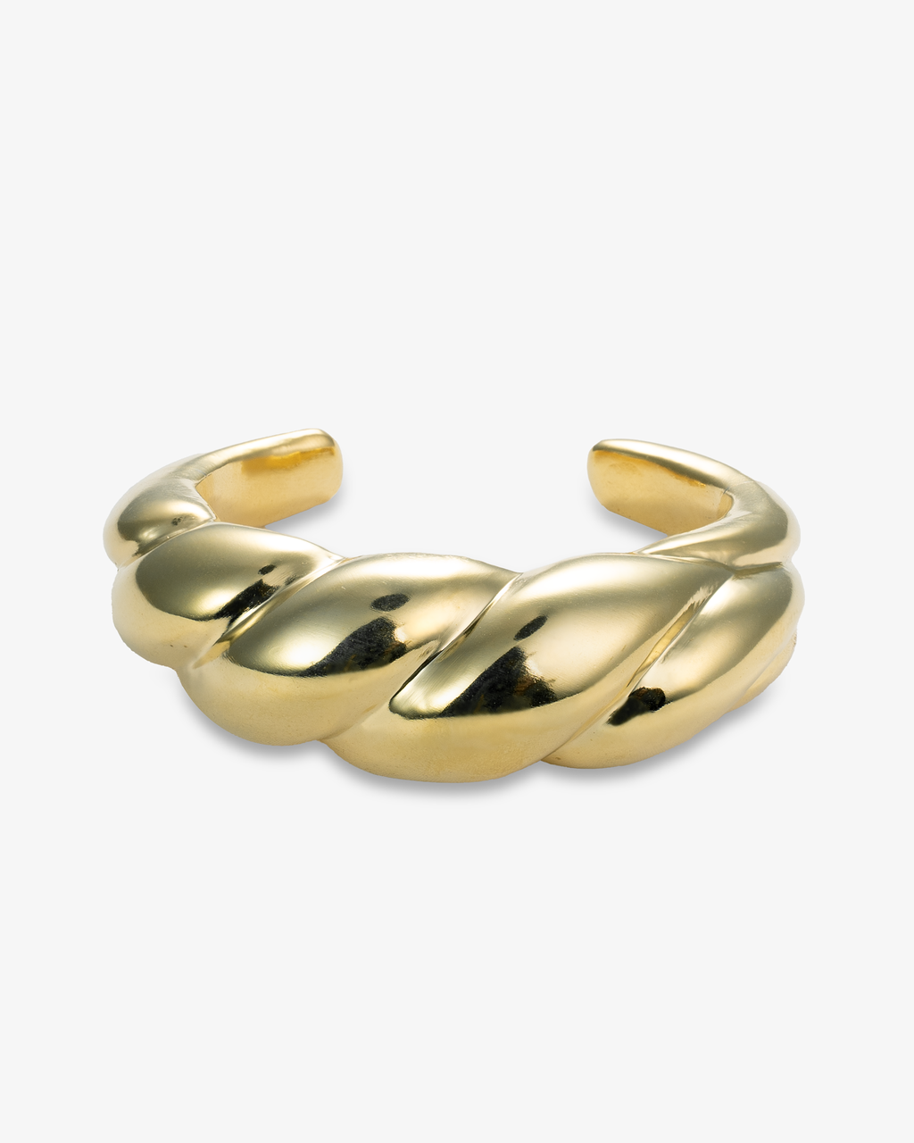 Rhianna Chunky Braided Gold Open Cuff Bracelet